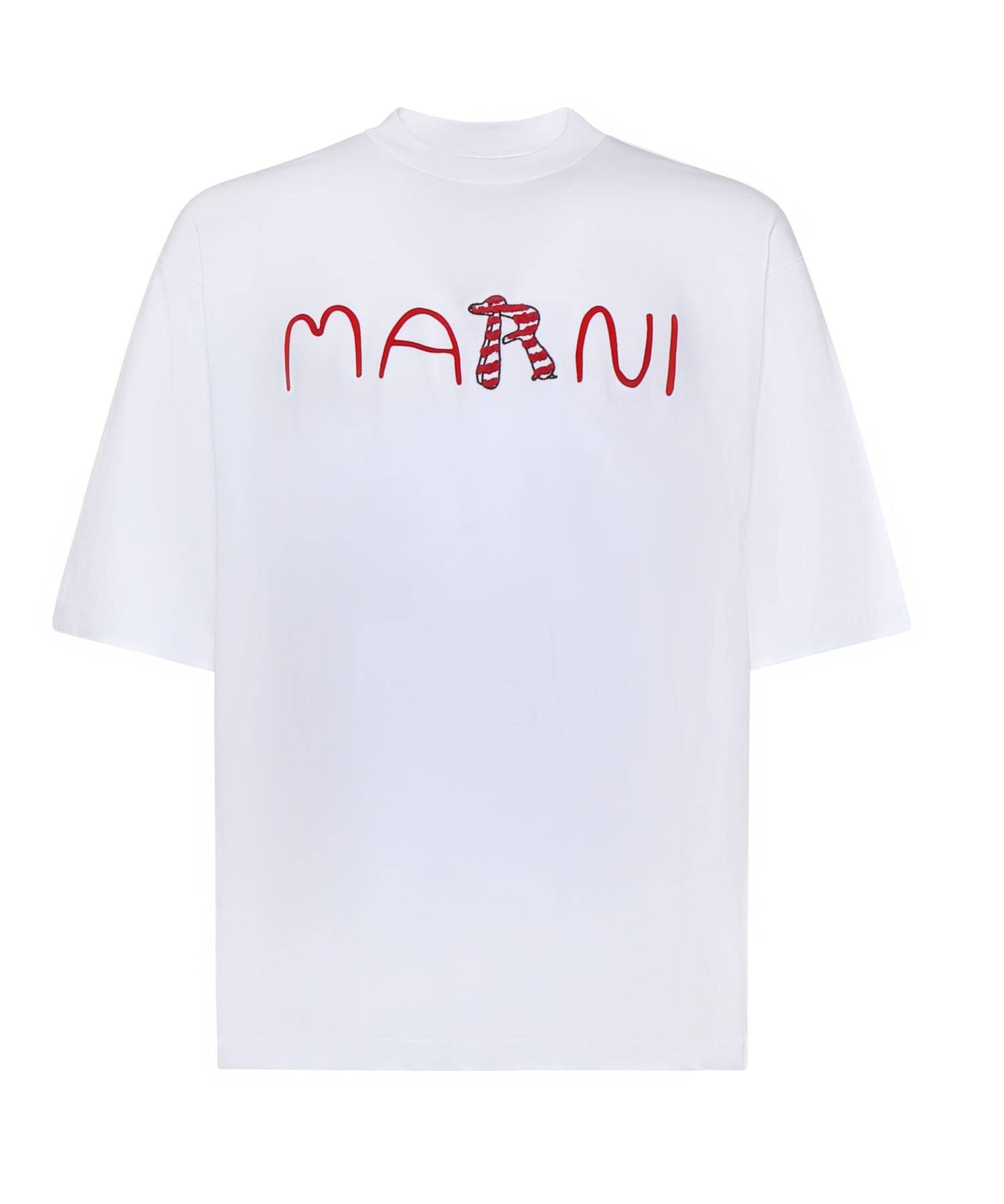 T-shirt in cotone con logo HUMU0223S2 USCY86LOW01 MARNI 