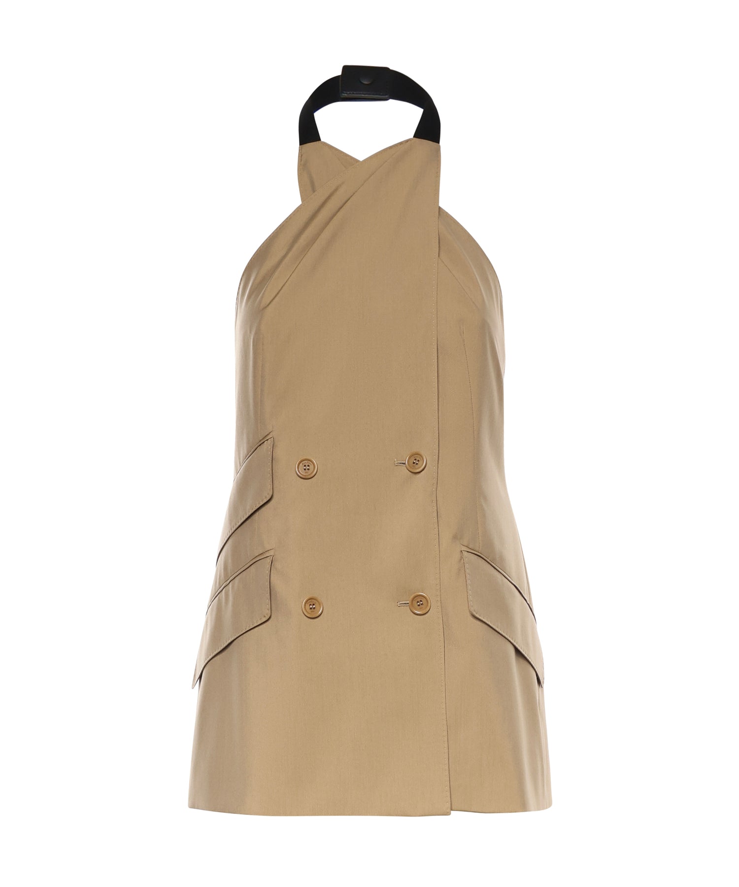 Giacca smanicata in popeline di lana e seta 2611281143600 007 MAX MARA 