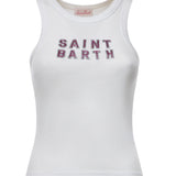 Tank top in cotone con logo AAD001 08543L MC2 SAINT BARTH 