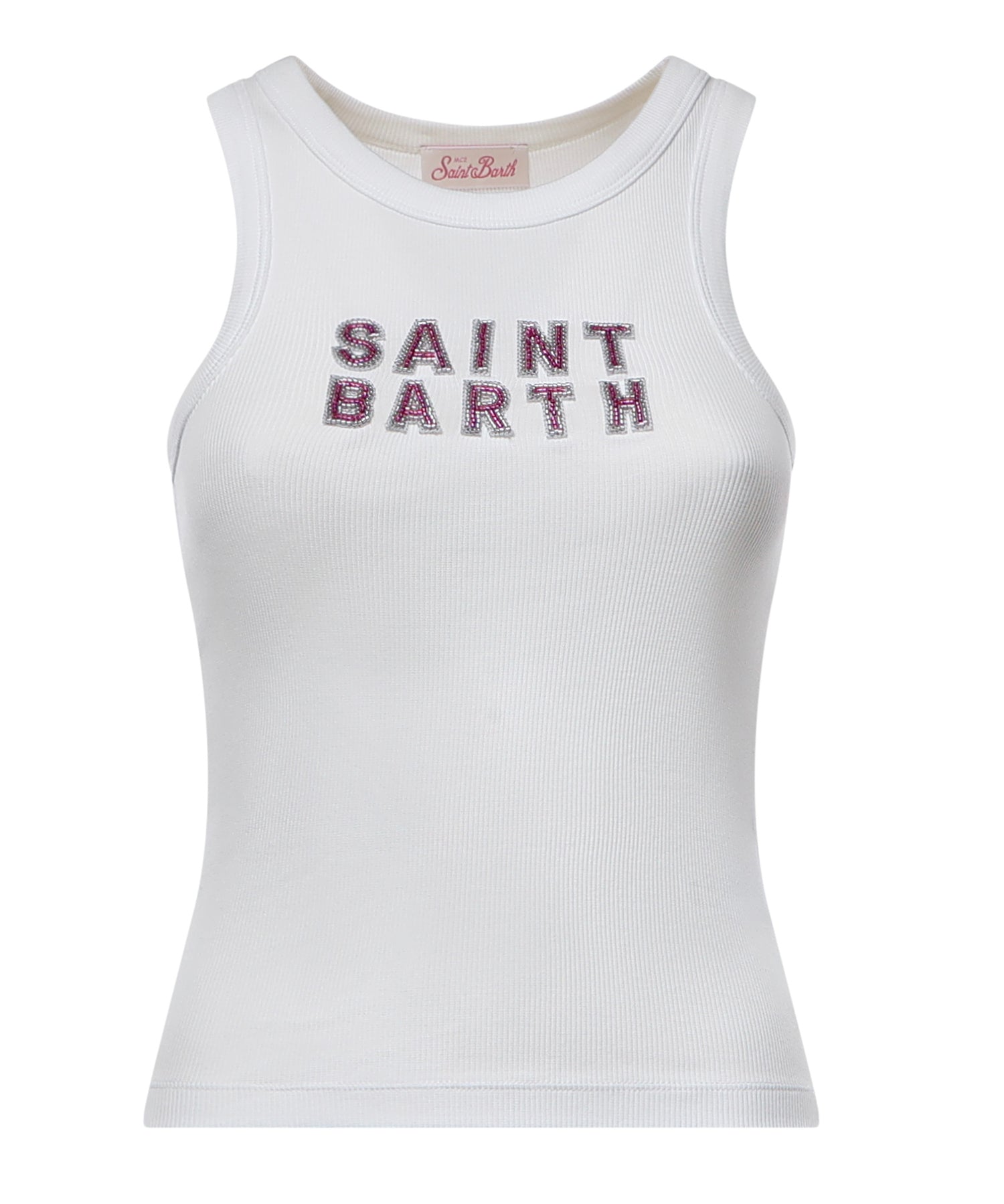 Tank top in cotone con logo AAD001 08543L MC2 SAINT BARTH 