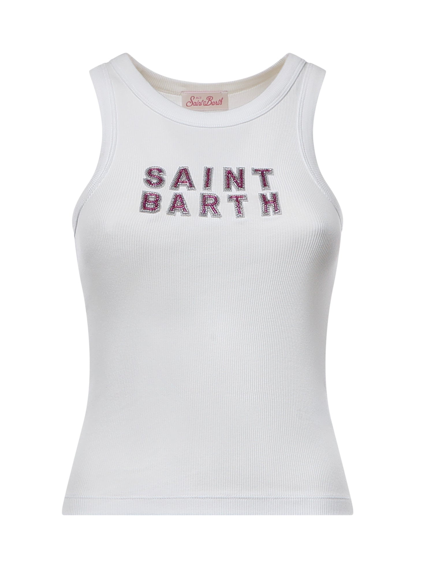 Tank top in cotone con logo AAD001 08543L MC2 SAINT BARTH 