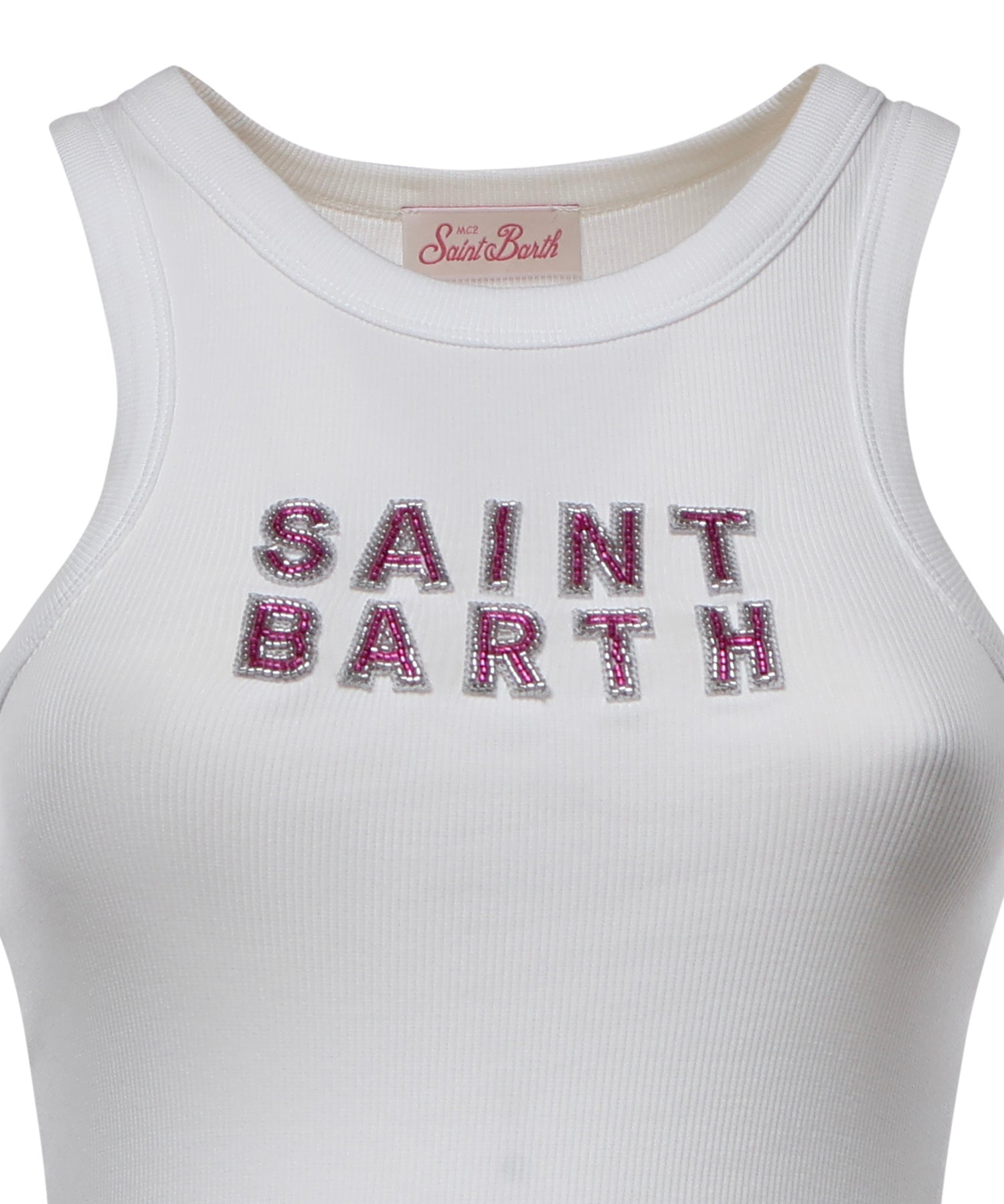 Tank top in cotone con logo AAD001 08543L MC2 SAINT BARTH 