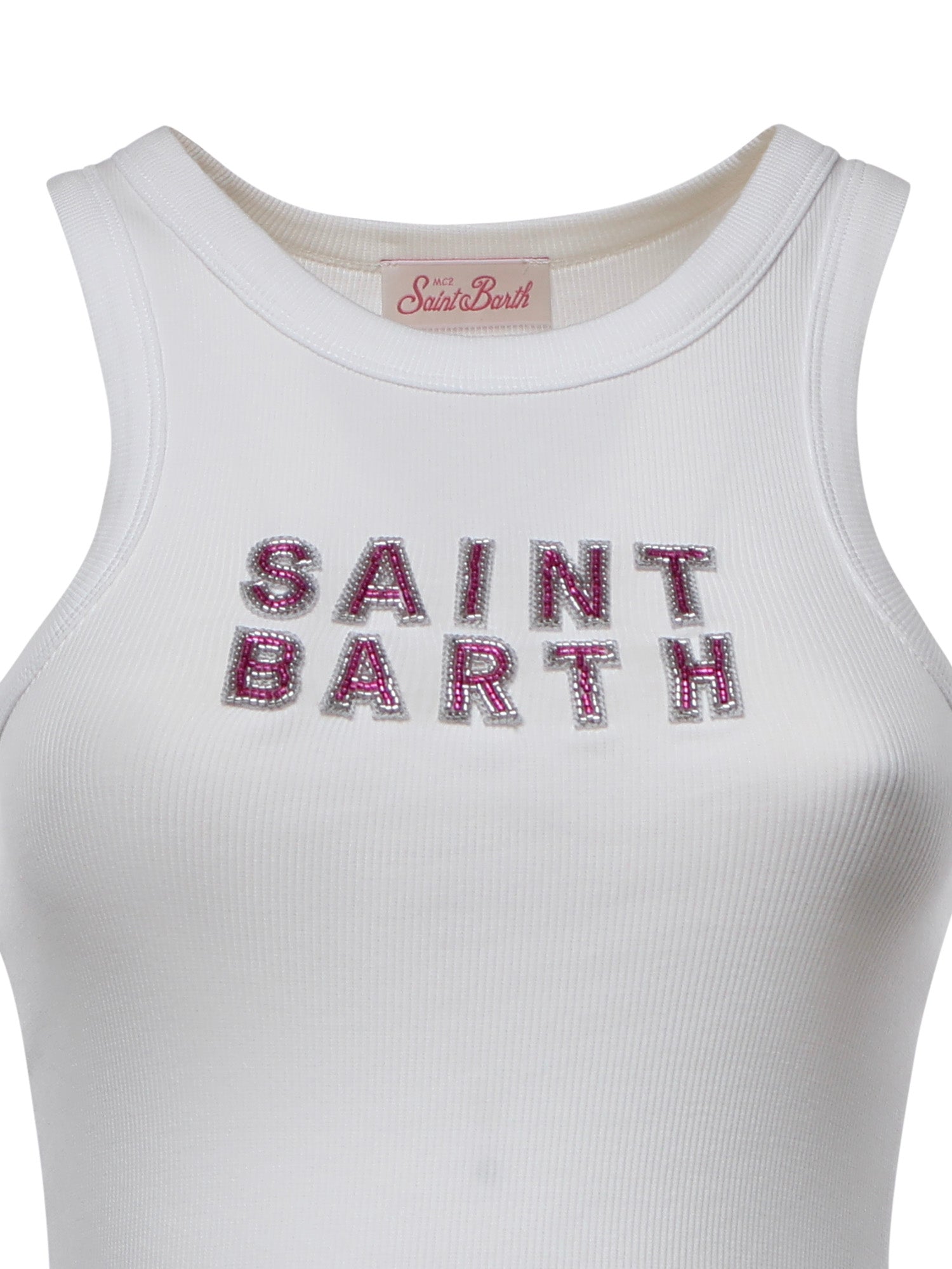 Tank top in cotone con logo AAD001 08543L MC2 SAINT BARTH 