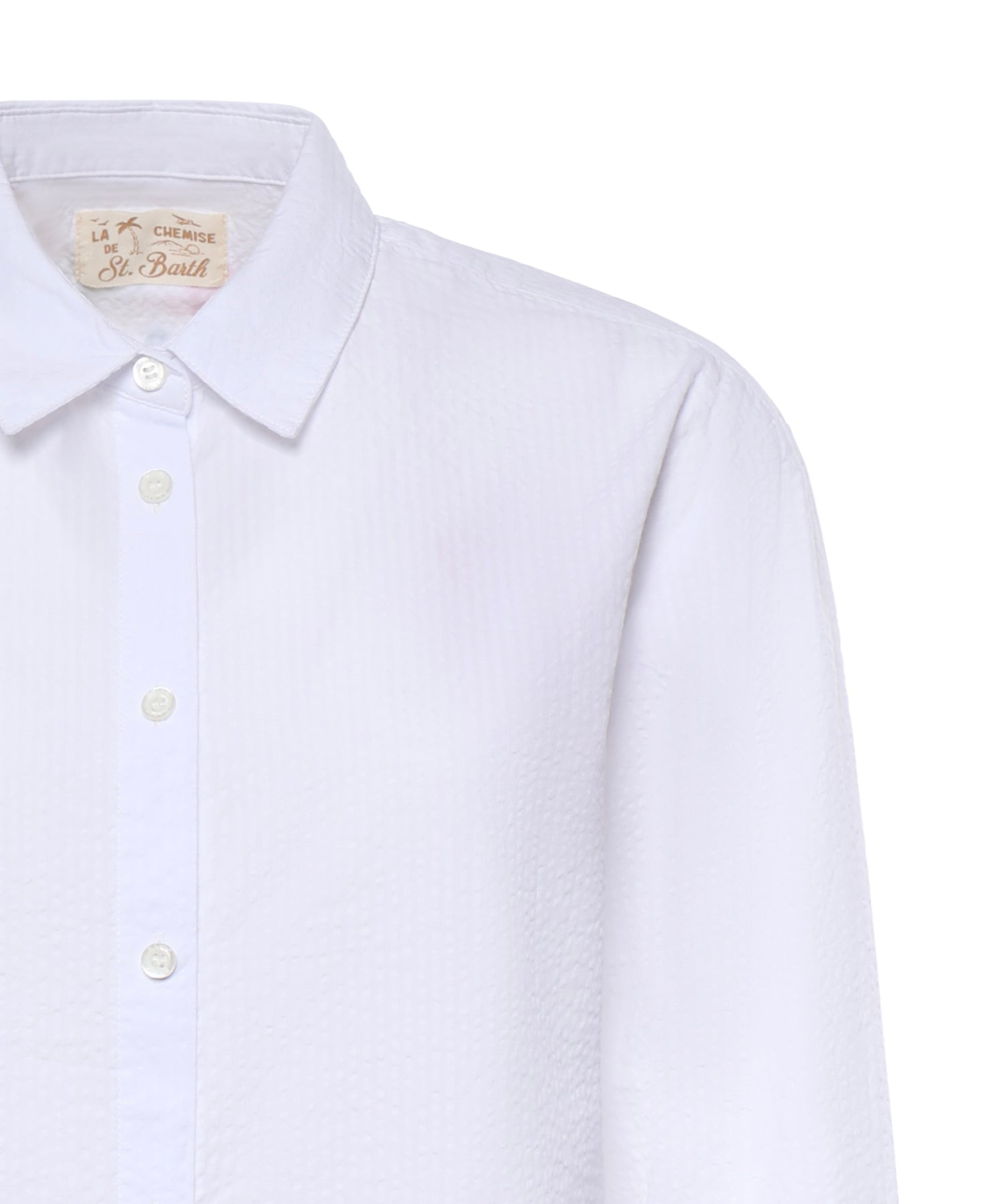 Camicia in seersucker con ricamo BRIG001 00799L MC2 SAINT BARTH 