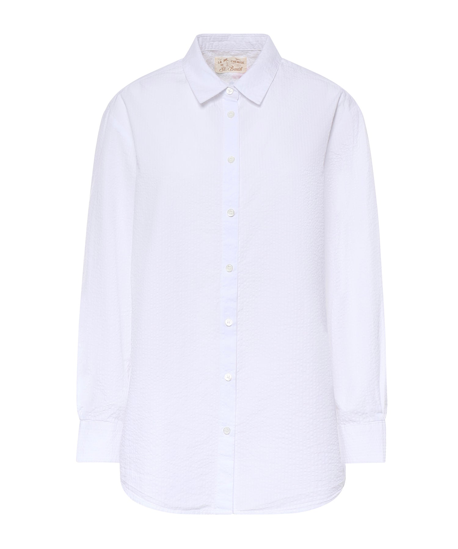 Camicia in seersucker con ricamo BRIG001 00799L MC2 SAINT BARTH 