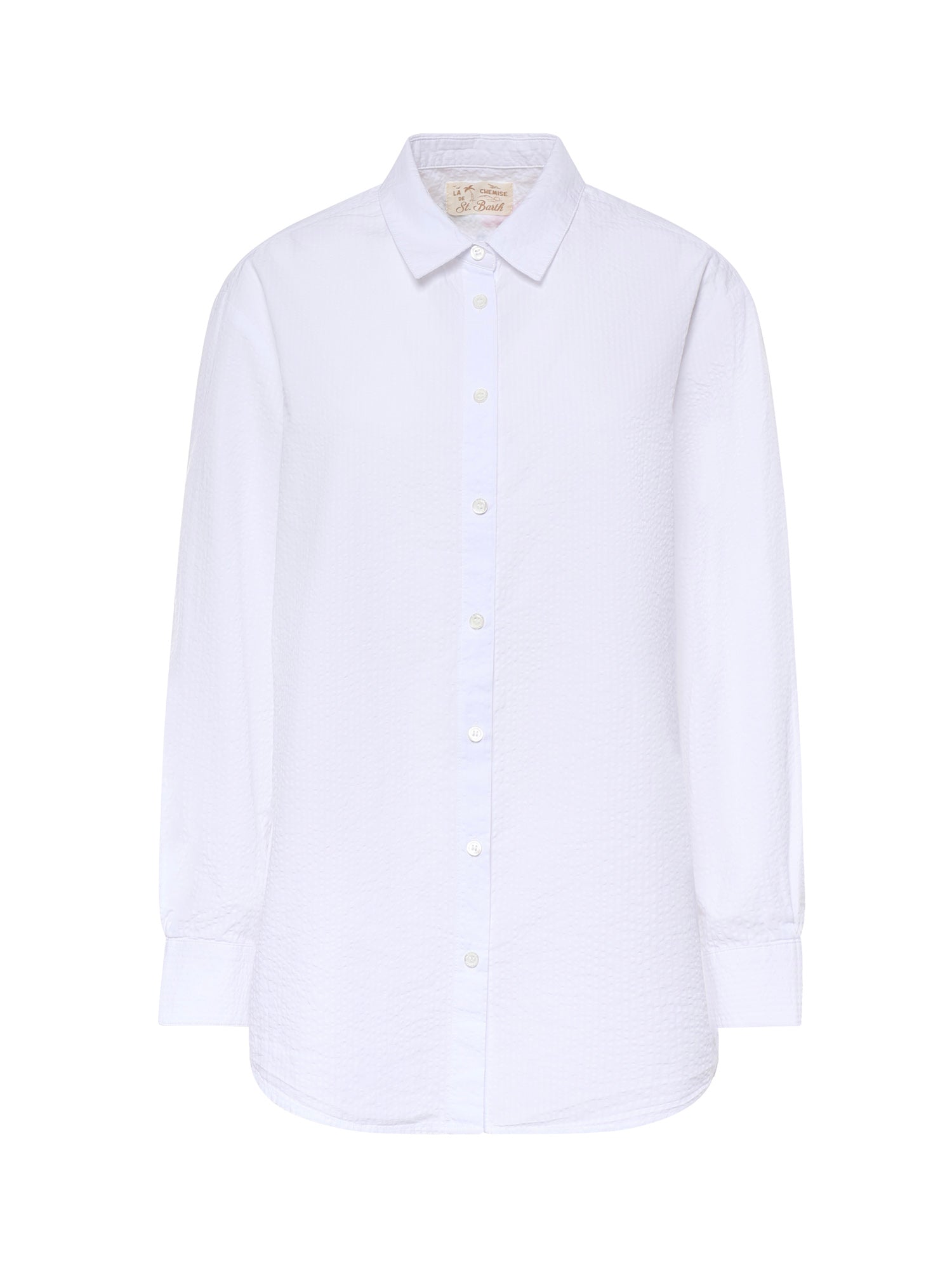 Camicia in seersucker con ricamo BRIG001 00799L MC2 SAINT BARTH 