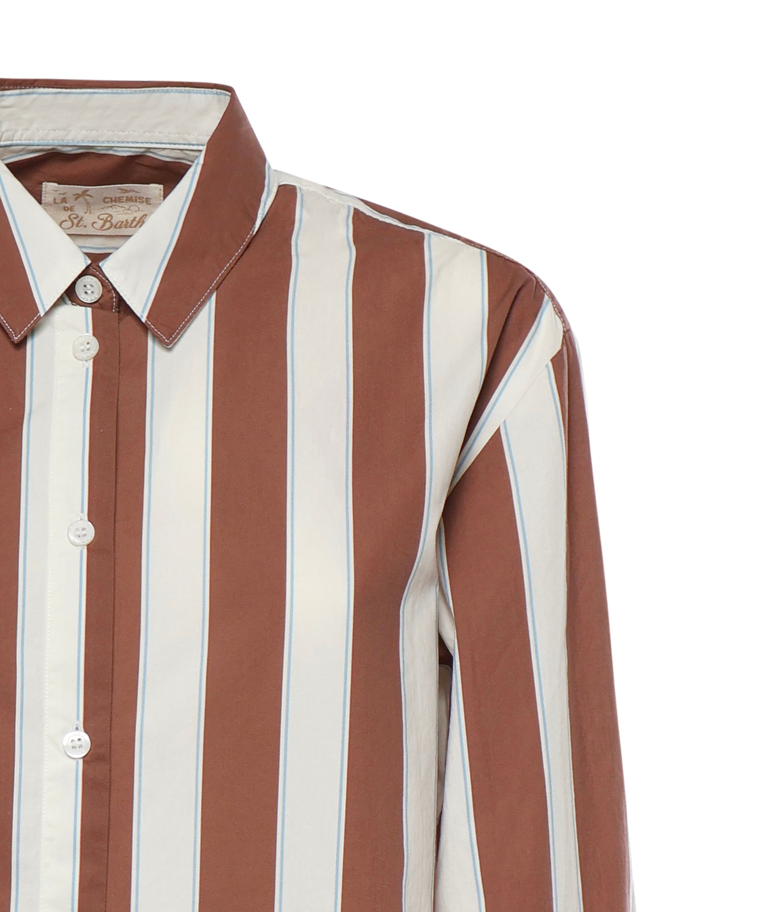 Camicia in cotone a righe con ricamo BRIG001 01418L MC2 SAINT BARTH 