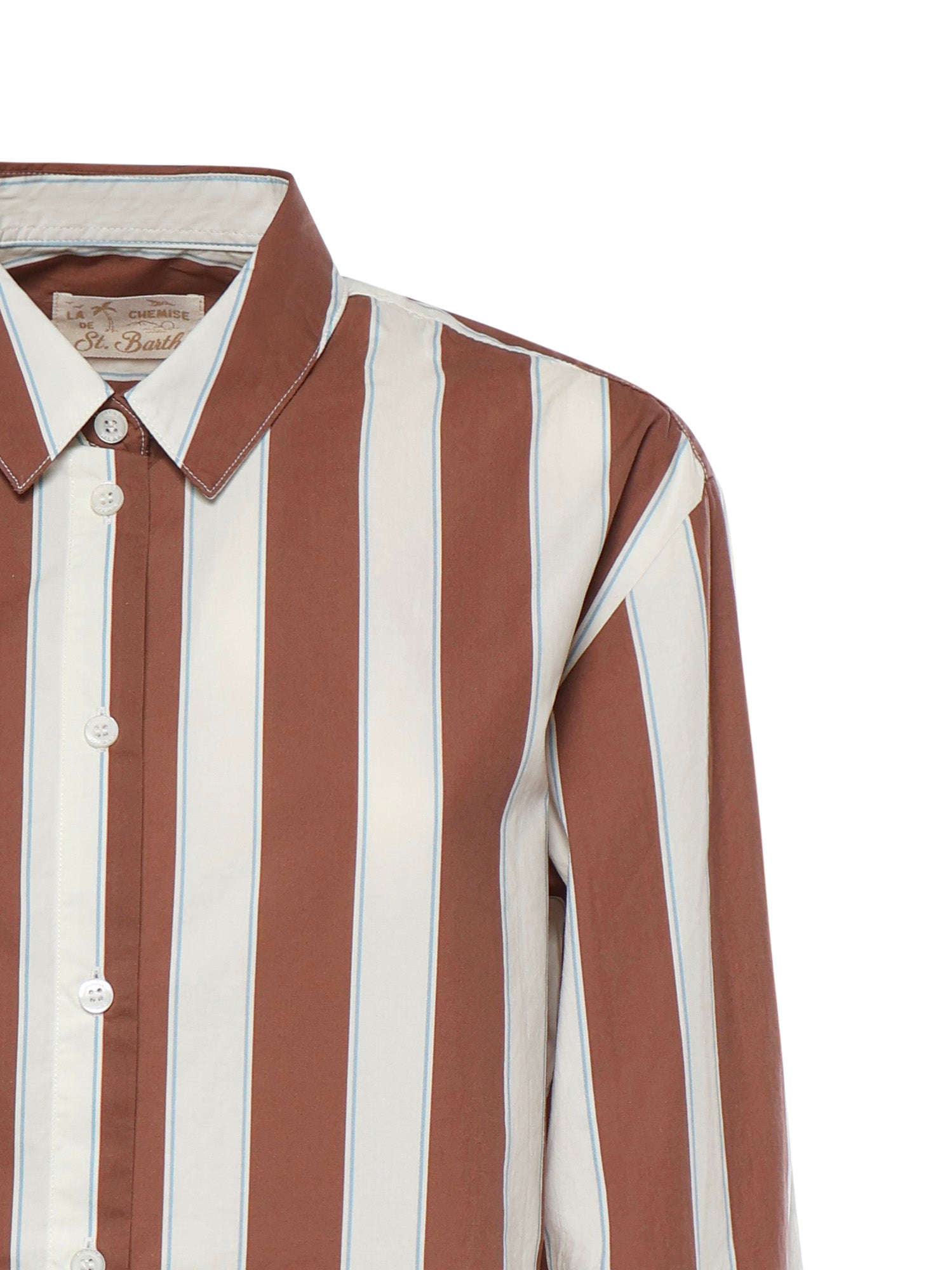 Camicia in cotone a righe con ricamo BRIG001 01418L MC2 SAINT BARTH 