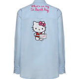 Camicia Brigitte con stampa Hello Kitty in popeline BRIG005 01924L MC2 SAINT BARTH 