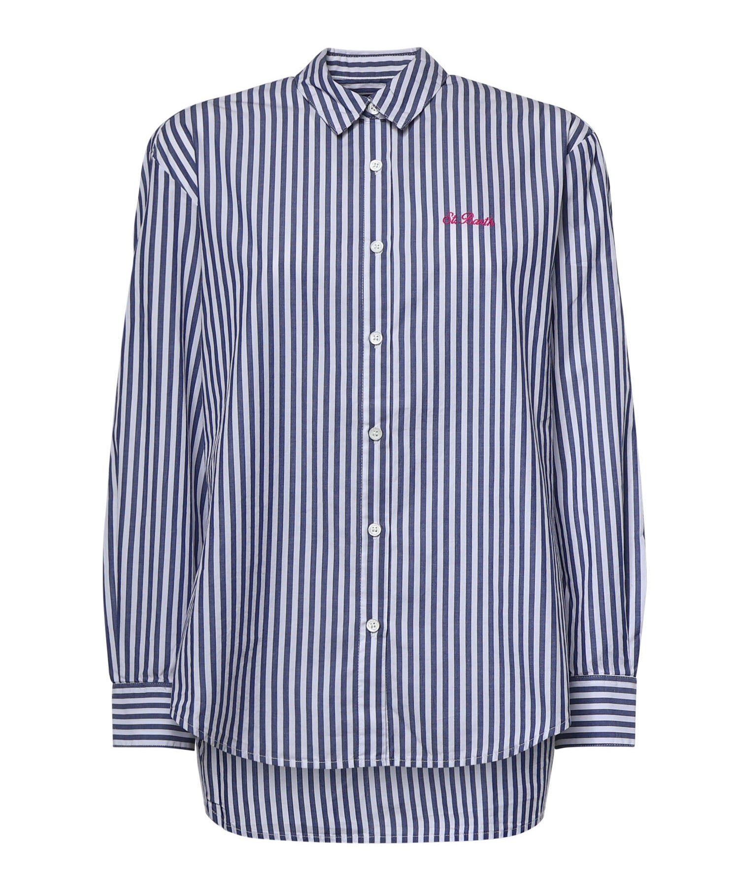 Camicia Brigitte a righe con stampa Labubu in popeline BRIG005 01929L MC2 SAINT BARTH 
