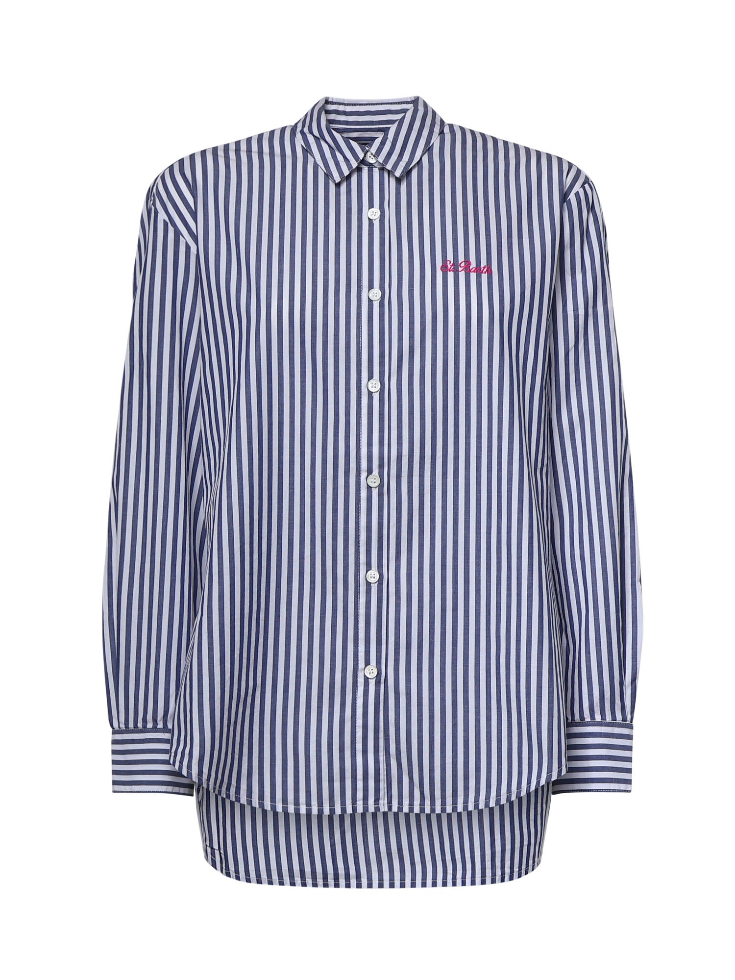 Camicia Brigitte a righe con stampa Labubu in popeline BRIG005 01929L MC2 SAINT BARTH 