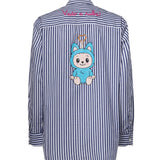 Camicia Brigitte a righe con stampa Labubu in popeline BRIG005 01929L MC2 SAINT BARTH 