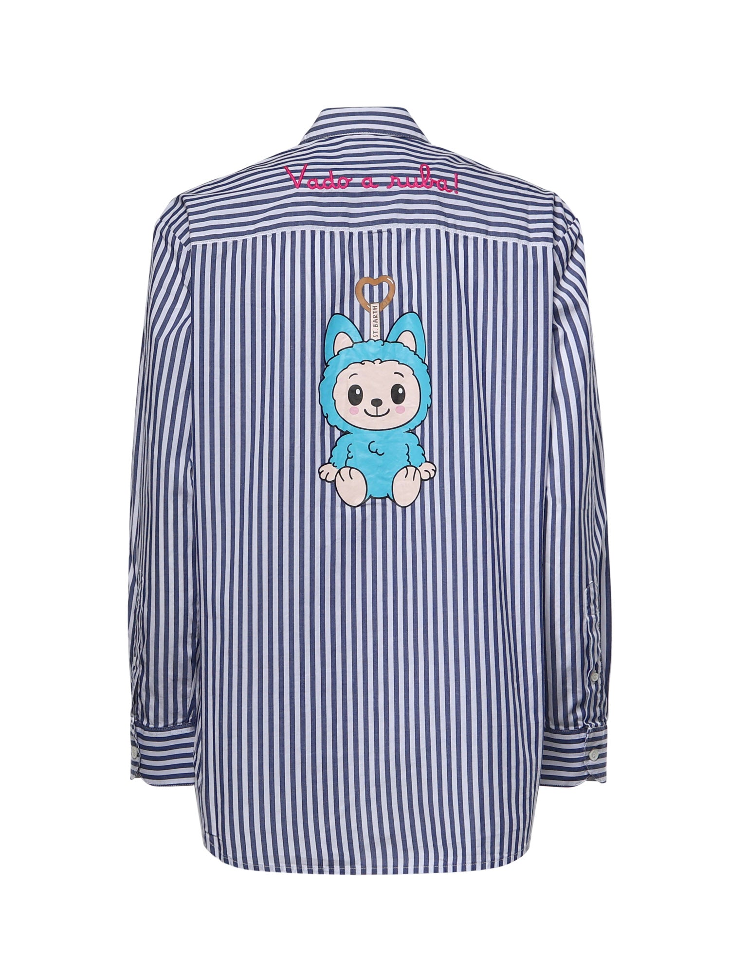 Camicia Brigitte a righe con stampa Labubu in popeline BRIG005 01929L MC2 SAINT BARTH 