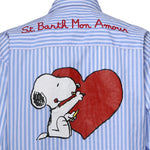 Camicia Brigitte a righe con stampa Snoopy in popeline BRIG005 01934L MC2 SAINT BARTH 