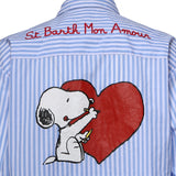 Camicia Brigitte a righe con stampa Snoopy in popeline BRIG005 01934L MC2 SAINT BARTH 