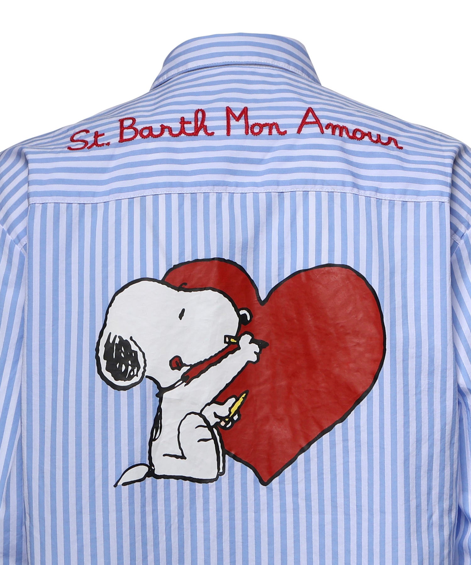 Camicia Brigitte a righe con stampa Snoopy in popeline BRIG005 01934L MC2 SAINT BARTH 