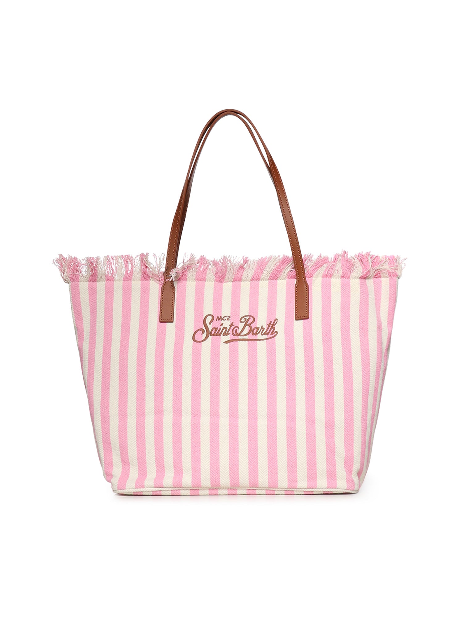 Borsa City in canvas a righe CBF0001 01764L MC2 SAINT BARTH 