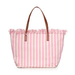 Borsa City in canvas a righe CBF0001 01764L MC2 SAINT BARTH 