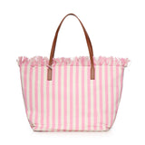 Borsa City in canvas a righe CBF0001 01764L MC2 SAINT BARTH 