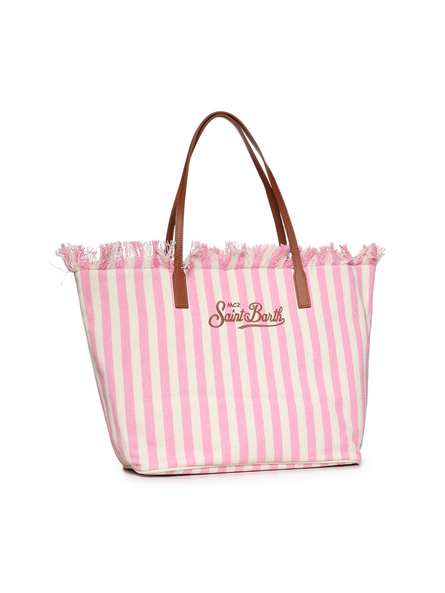 Borsa City in canvas a righe CBF0001 01764L MC2 SAINT BARTH 