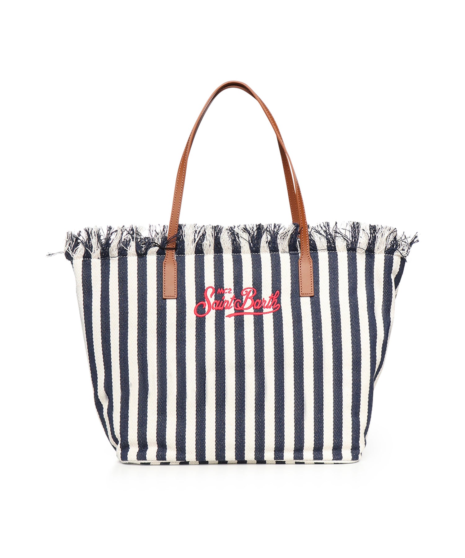 Borsa City in canvas a righe CBF0001 01768L MC2 SAINT BARTH 