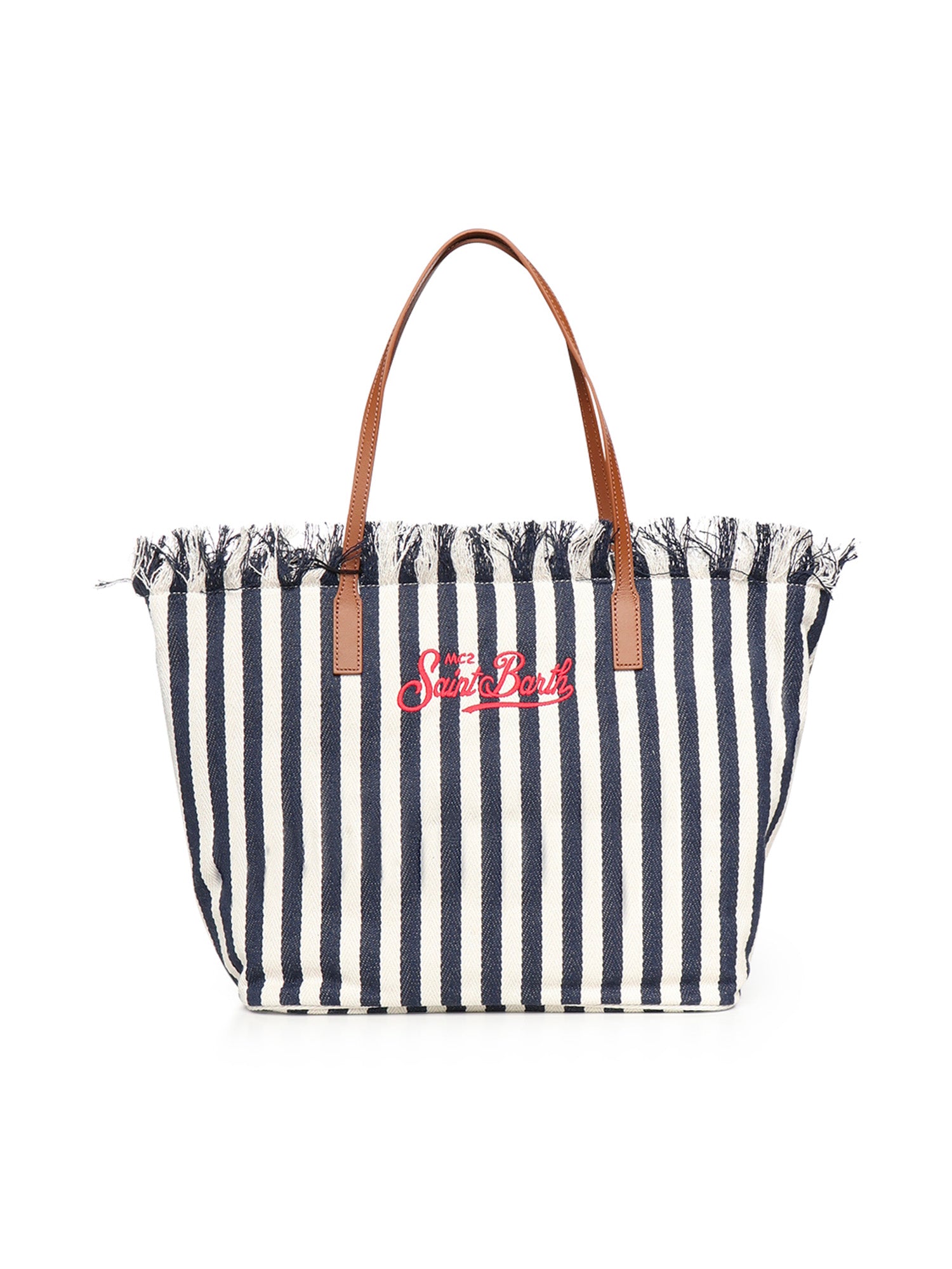 Borsa City in canvas a righe CBF0001 01768L MC2 SAINT BARTH 