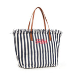 Borsa City in canvas a righe CBF0001 01768L MC2 SAINT BARTH 