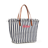 Borsa City in canvas a righe CBF0001 01768L MC2 SAINT BARTH 