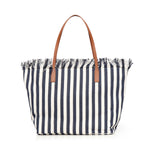 Borsa City in canvas a righe CBF0001 01768L MC2 SAINT BARTH 
