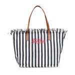 Borsa City in canvas a righe CBF0001 01768L MC2 SAINT BARTH 