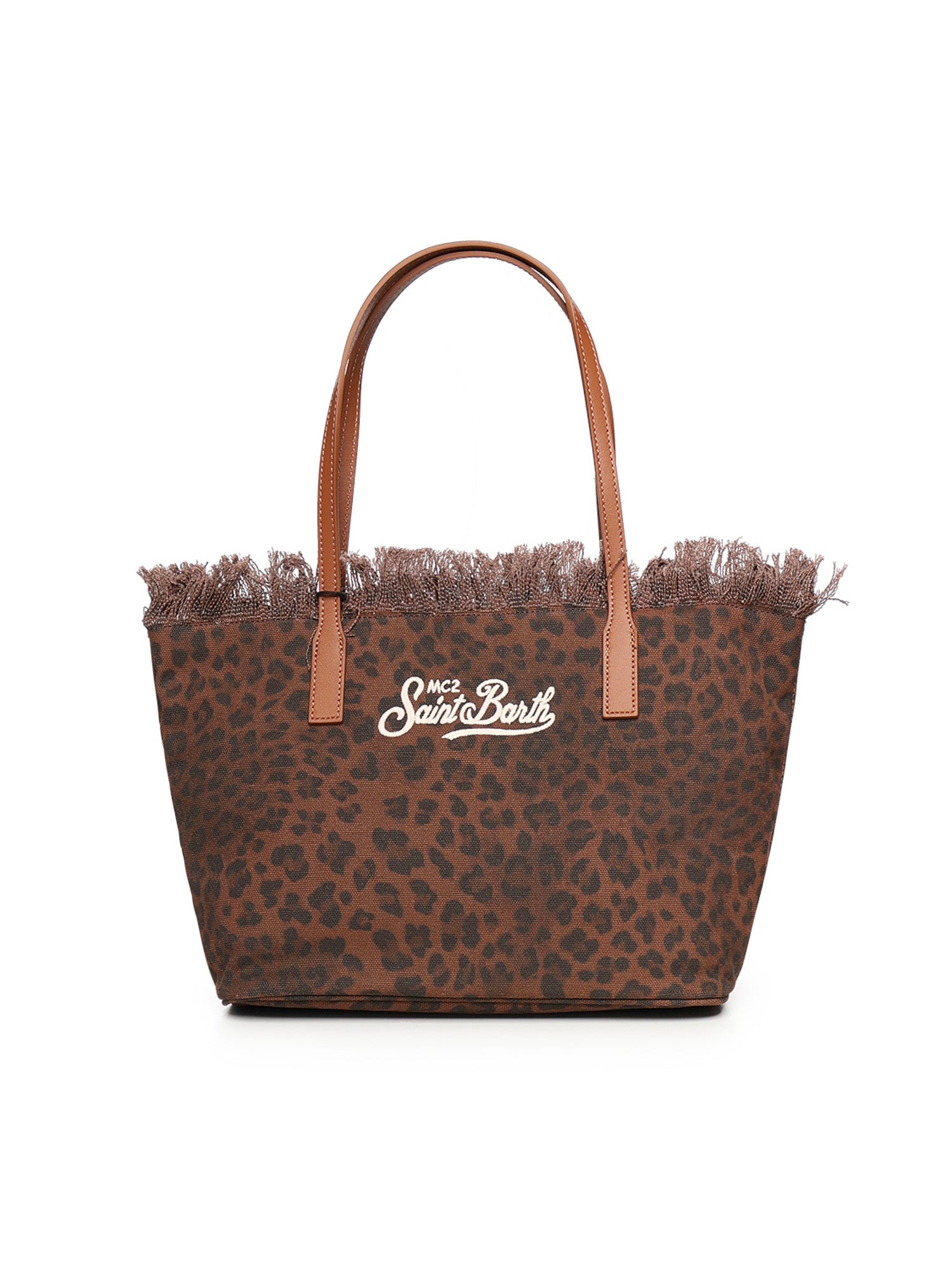 Borsa City Medium in canvas con stampa animalier CBMF001 00588L MC2 SAINT BARTH 