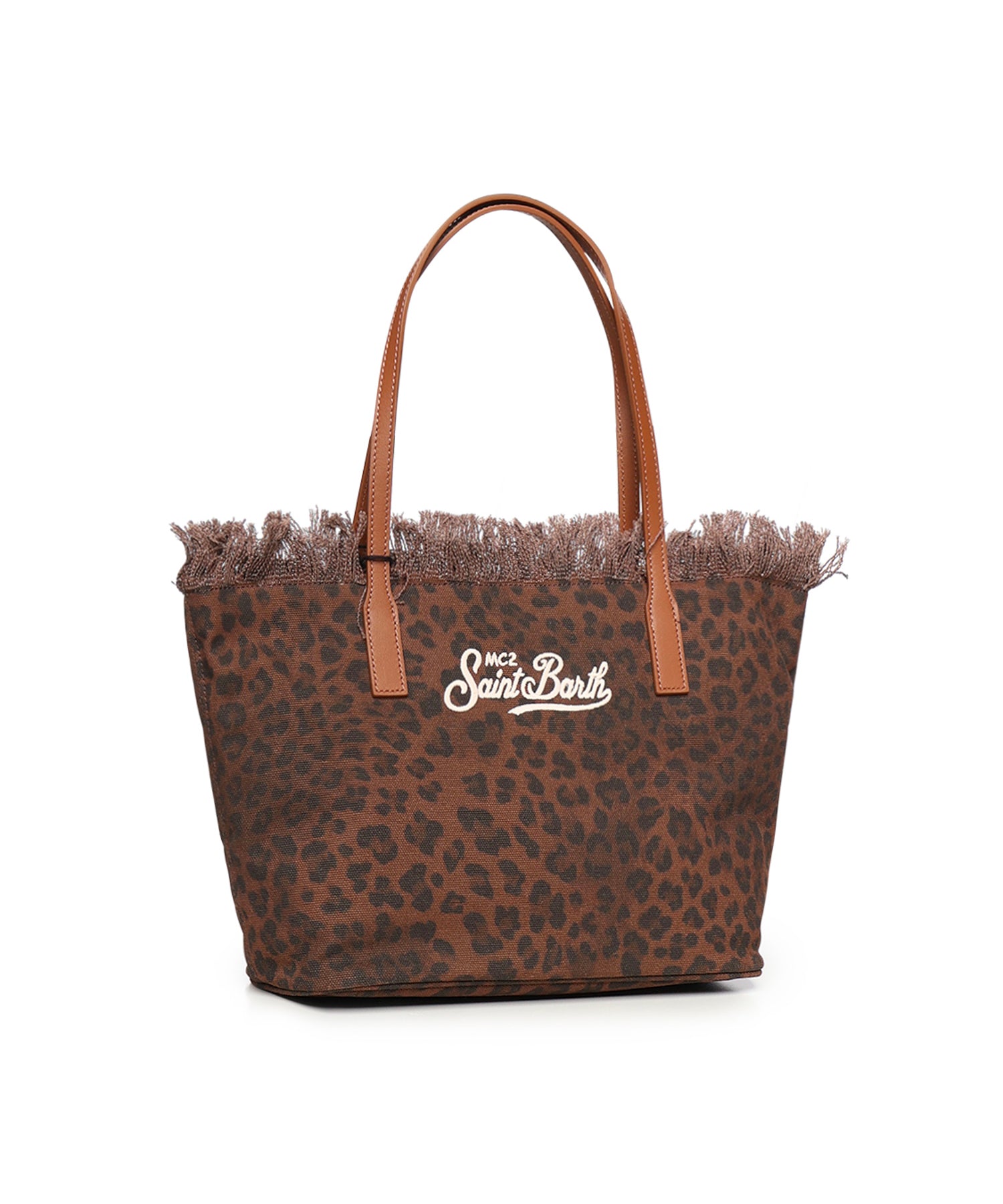 Borsa City Medium in canvas con stampa animalier CBMF001 00588L MC2 SAINT BARTH 
