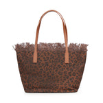 Borsa City Medium in canvas con stampa animalier CBMF001 00588L MC2 SAINT BARTH 