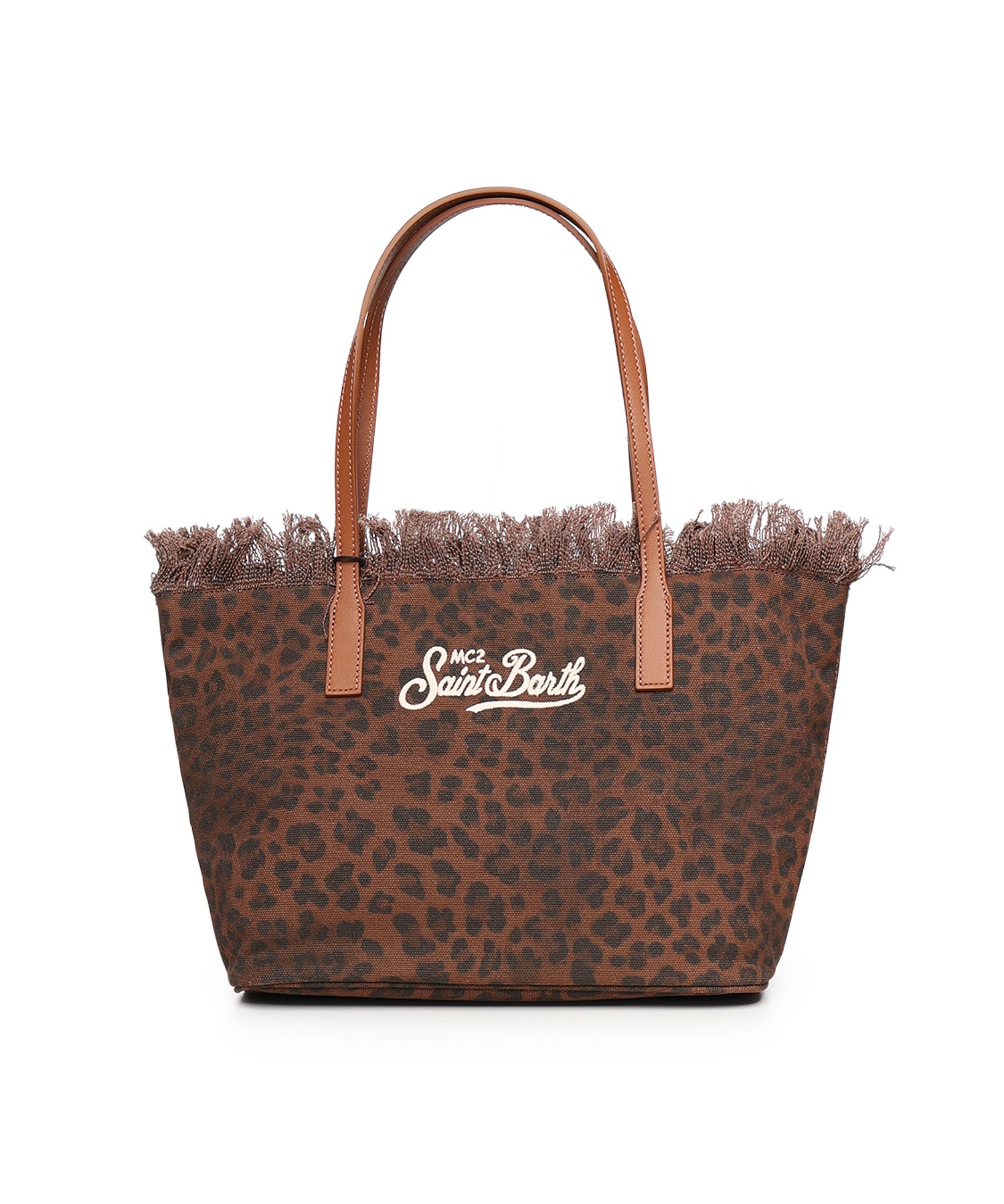 Borsa City Medium in canvas con stampa animalier CBMF001 00588L MC2 SAINT BARTH 
