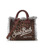 Borsa Colette in canvas con stampa leopardata COL0001 00190L MC2 SAINT BARTH 