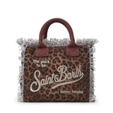 Borsa Colette in canvas con stampa leopardata COL0001 00190L MC2 SAINT BARTH 