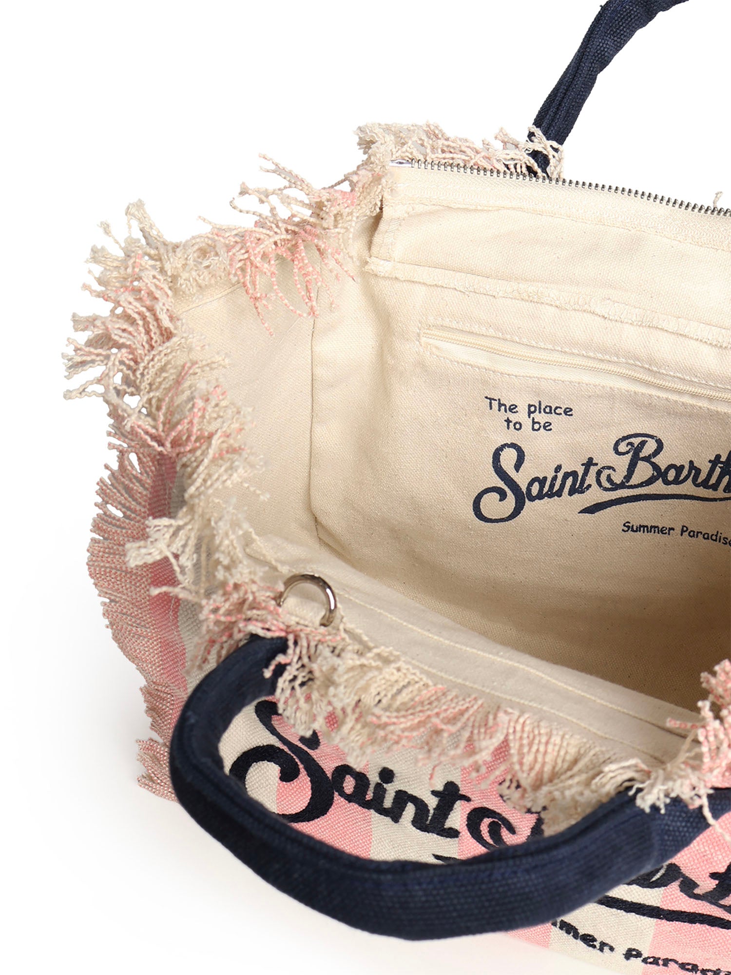 Borsa Colette in canvas a righe COL0001 02626L MC2 SAINT BARTH 