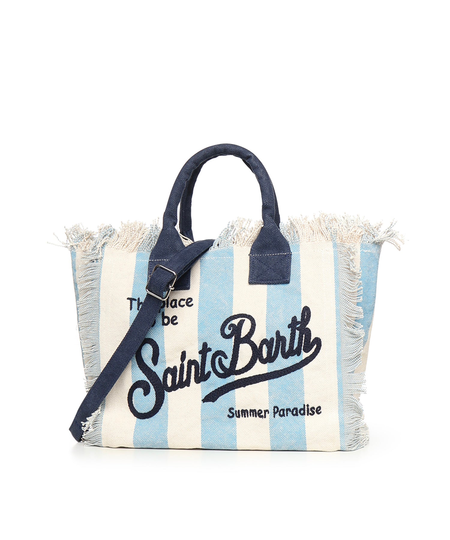 Borsa Colette in canvas a righe COL0001 02629L MC2 SAINT BARTH 