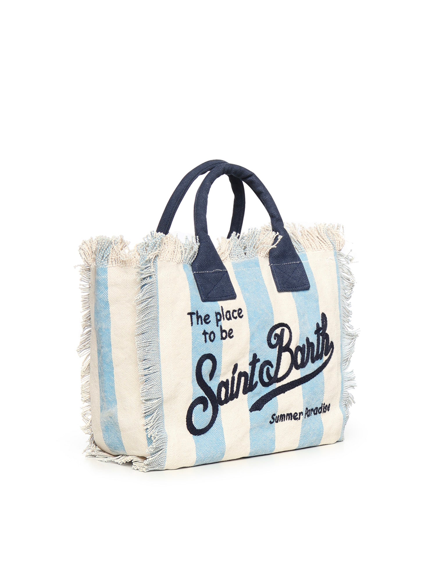 Borsa Colette in canvas a righe COL0001 02629L MC2 SAINT BARTH 