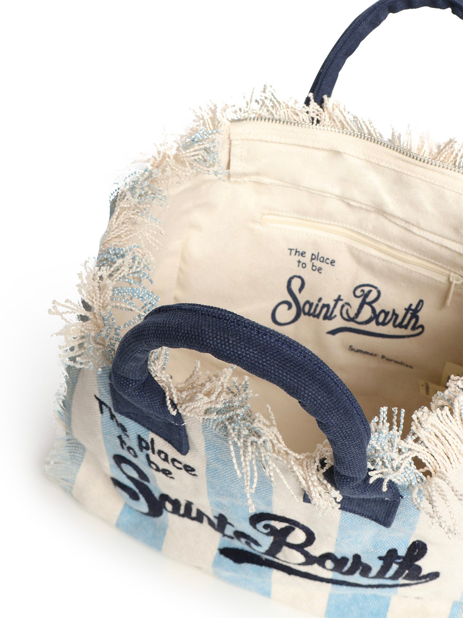 Borsa Colette in canvas a righe COL0001 02629L MC2 SAINT BARTH 
