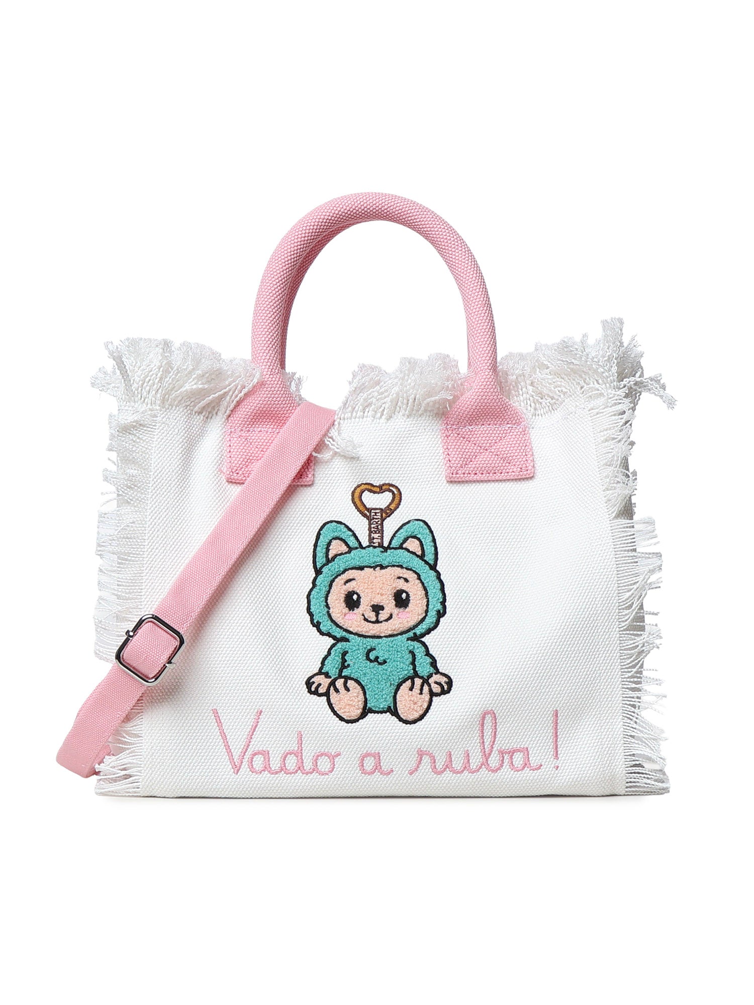 Borsa Colette in canvas con ricamo Labubu COL0001 02634L MC2 SAINT BARTH 