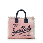 Borsa Colette in canvas a righe COL0001 03448L MC2 SAINT BARTH 