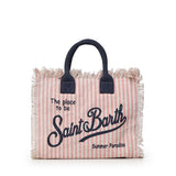 Borsa Colette in canvas a righe COL0001 03448L MC2 SAINT BARTH 
