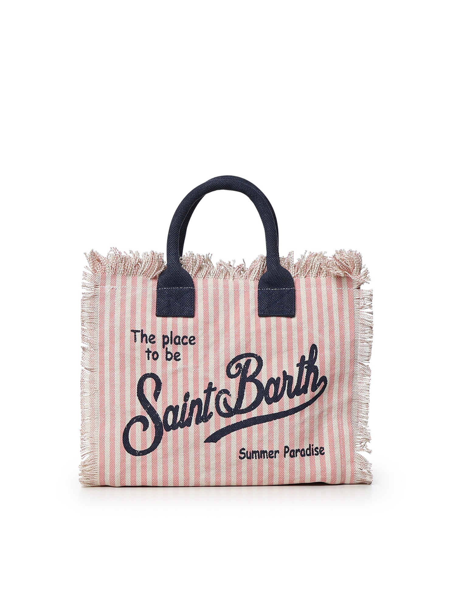 Borsa Colette in canvas a righe COL0001 03448L MC2 SAINT BARTH 
