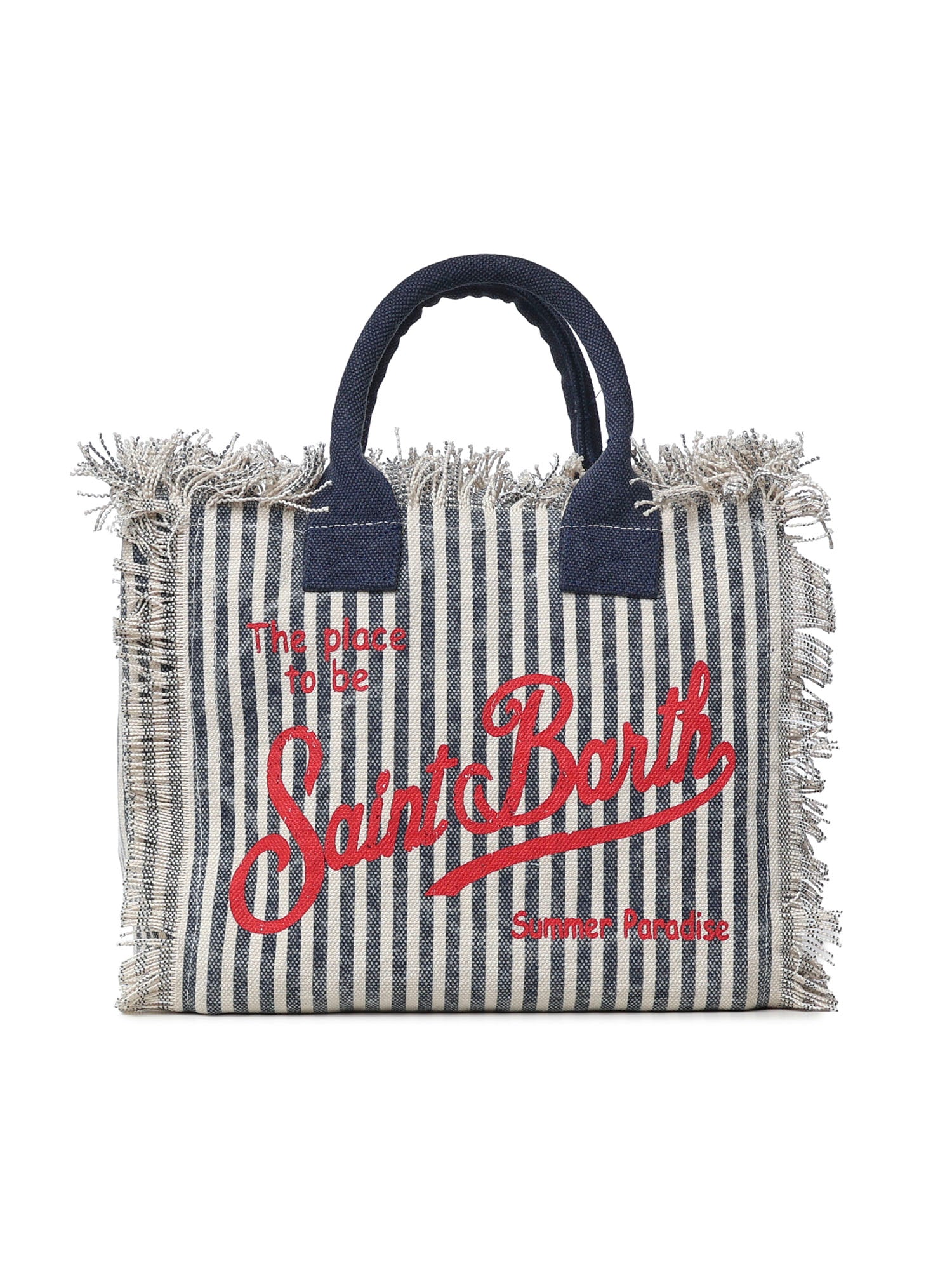 Borsa Colette in canvas a righe COL0001 09852L MC2 SAINT BARTH 