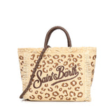Borsa Colette in tessuto effetto paglia con ricamo leopardato COL0017 00349L MC2 SAINT BARTH 