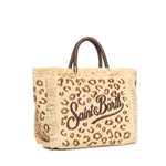 Borsa Colette in tessuto effetto paglia con ricamo leopardato COL0017 00349L MC2 SAINT BARTH 