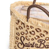 Borsa Colette in tessuto effetto paglia con ricamo leopardato COL0017 00349L MC2 SAINT BARTH 