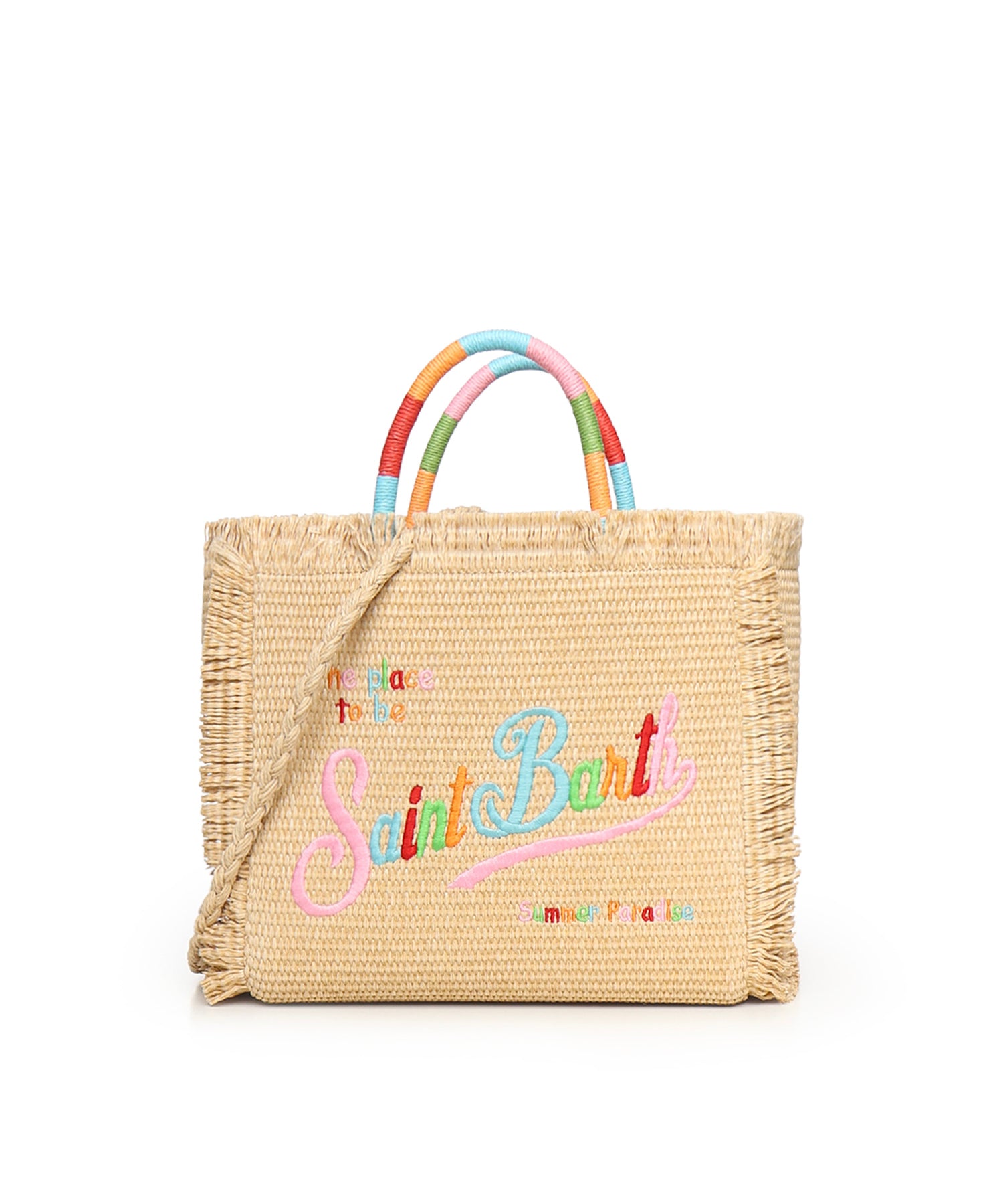 Borsa Colette in tessuto effetto paglia con logo COL0017 02737L MC2 SAINT BARTH 