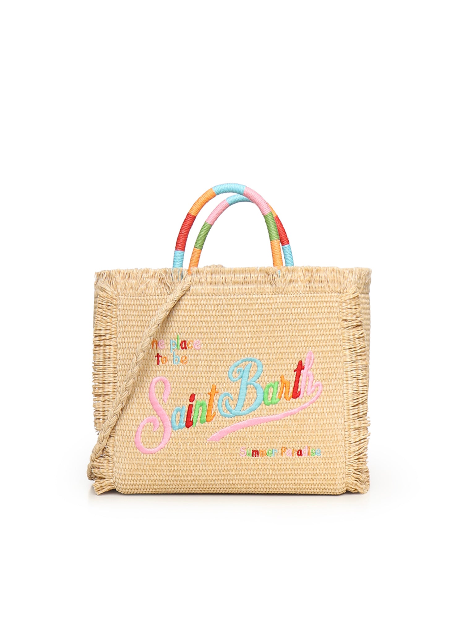 Borsa Colette in tessuto effetto paglia con logo COL0017 02737L MC2 SAINT BARTH 